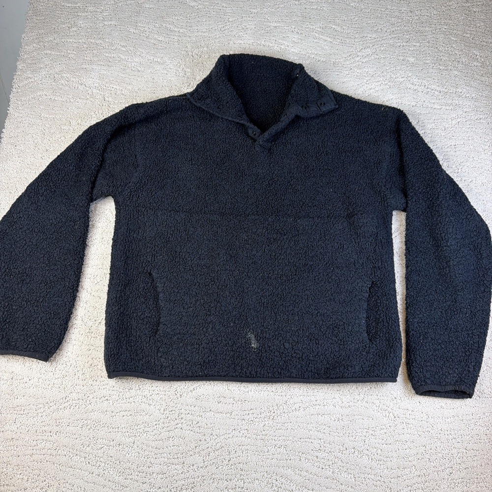 Women's Skims Size S/M Black 1/4 Snap Sherpa Pullover Sweatshirt